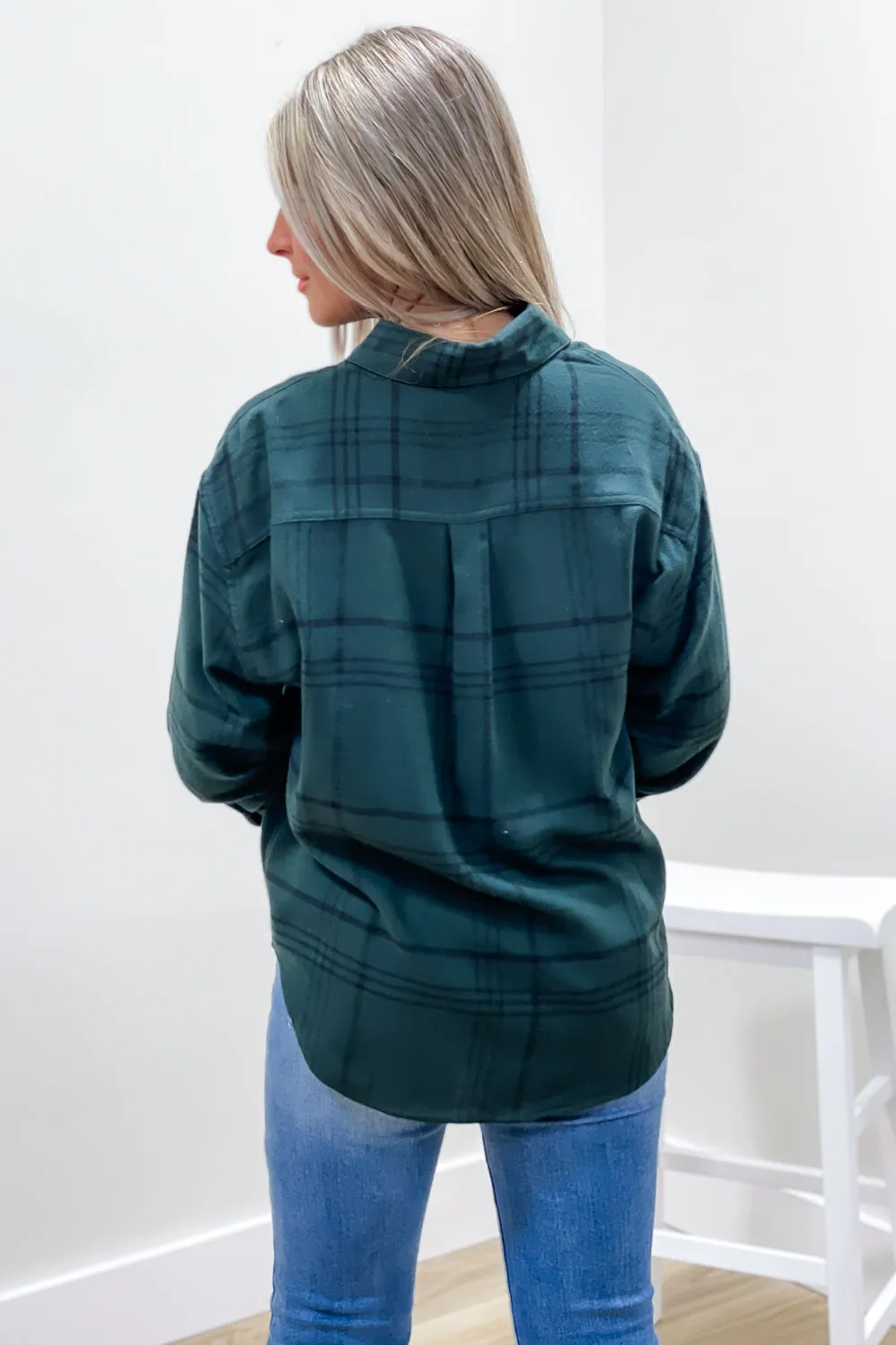 Z Supply: River Plaid Button Up - Cypress Green