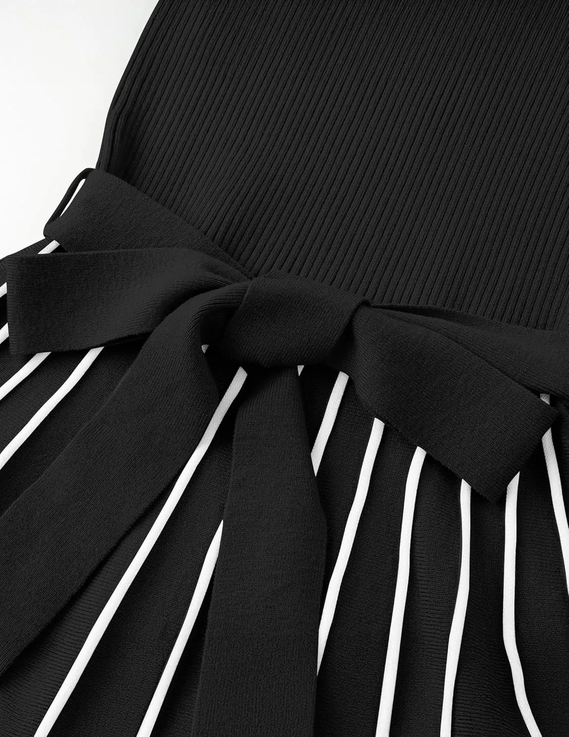 ZESICA Women's Summer Sleeveless Midi Dress 2025 Crewneck Ribbed Knit Tie Waist Casual A Line Swing Dresses